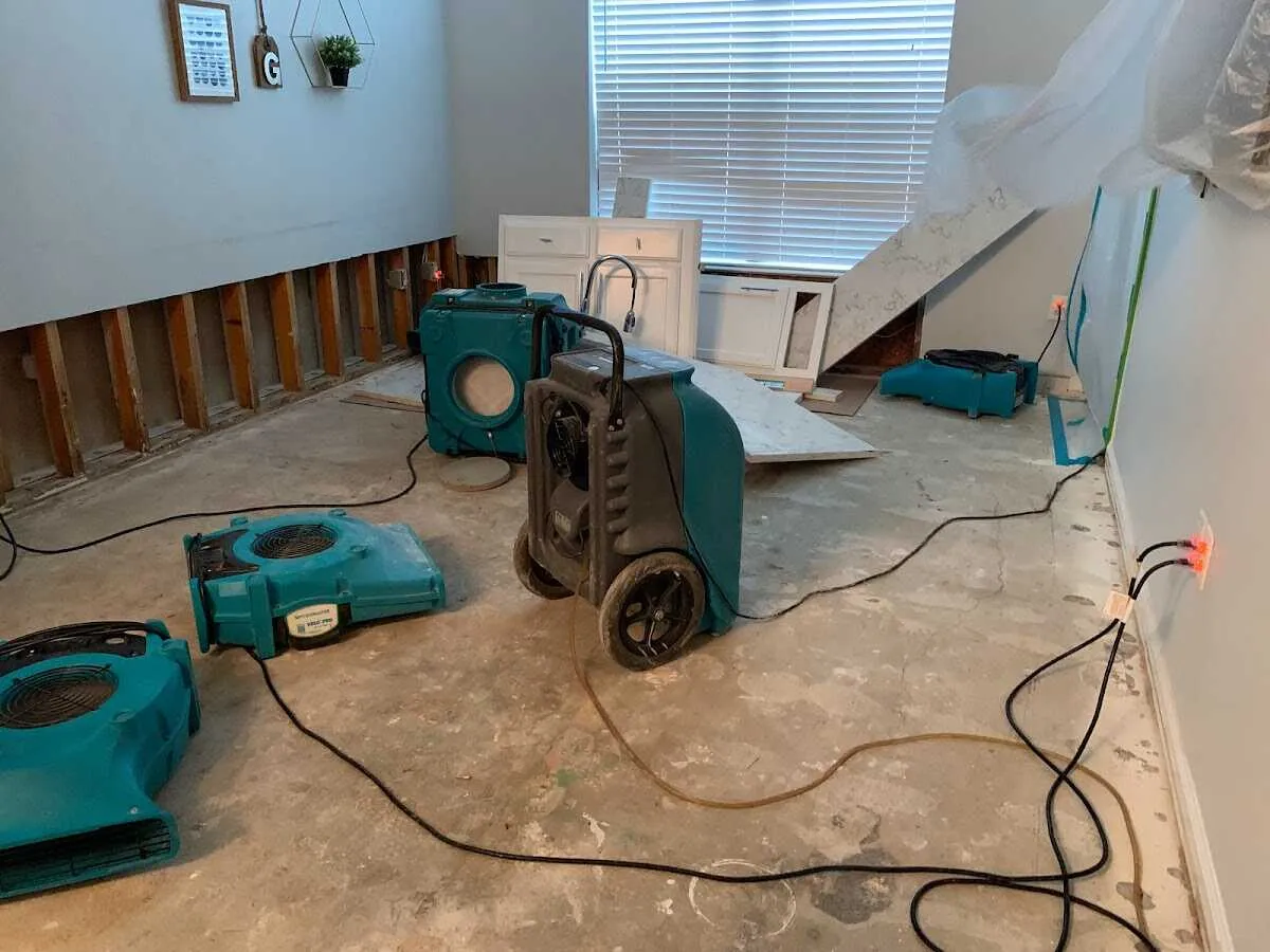 Dehumidifier in flood-cut room for Water Extraction & Removal in Glen Ellyn